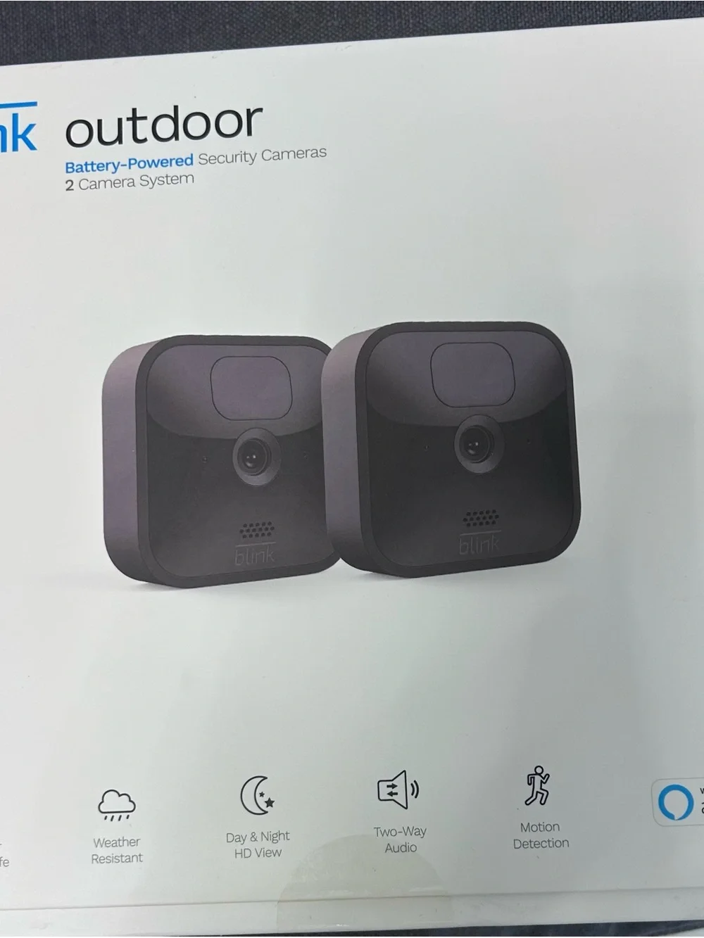 Blink Outdoor Battery-Powered Security Cameras (Black) - 2 Camera System